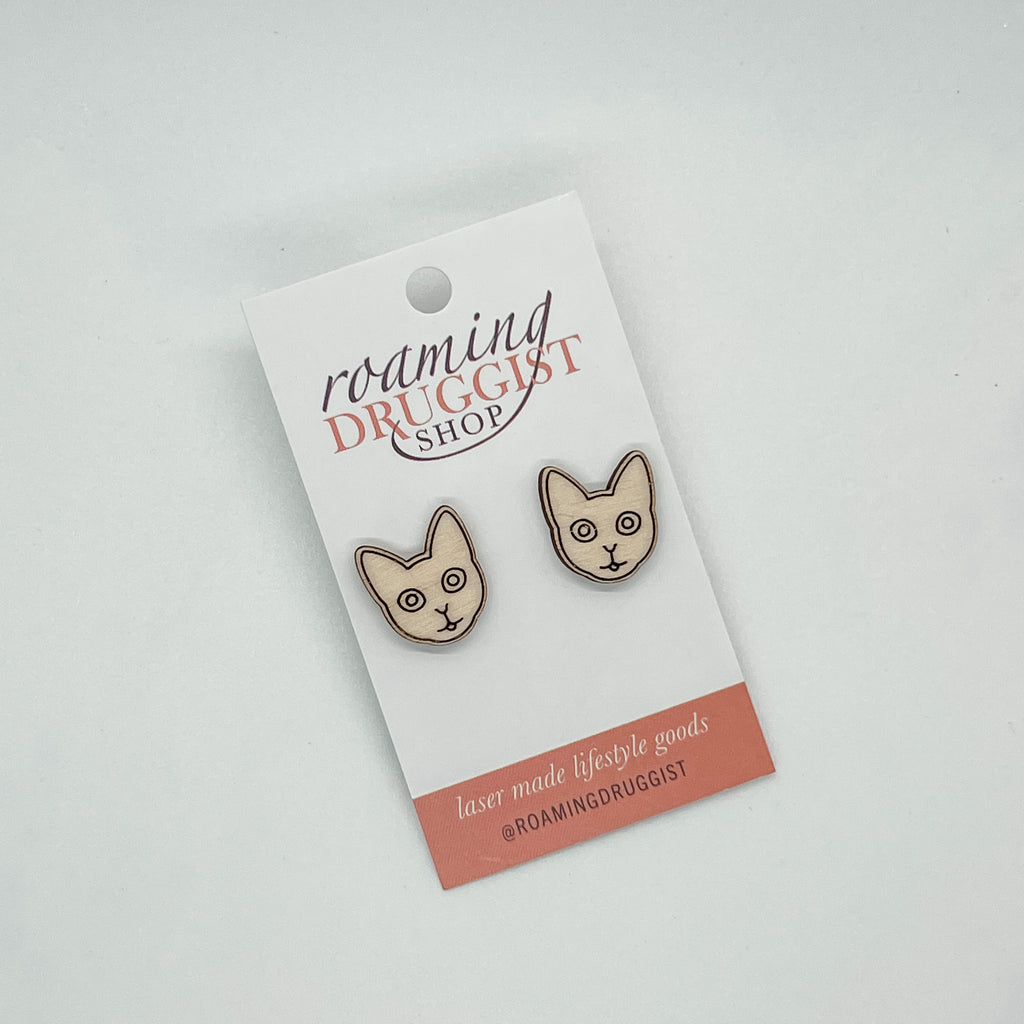 Bombay Cat Stud Earrings