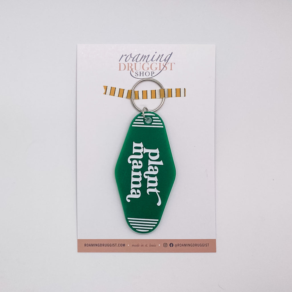 Plant Mama Retro Keychain